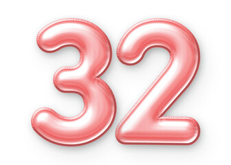 32 Number Balloon Pink
