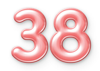 38 Number Balloon Pink