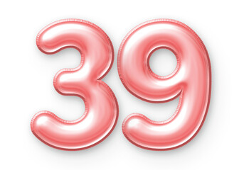39 Number Balloon Pink