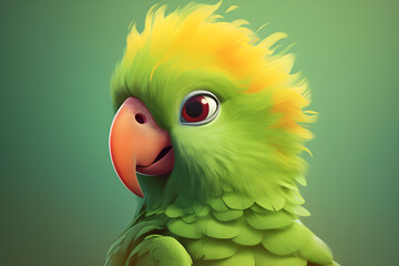 cute parrot illustration