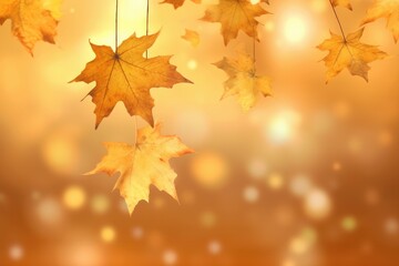 autumn leaves background with generative ai