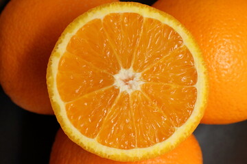 Slice of farm fresh orange fruit for food and drink, sweet fruit juice good for healthy