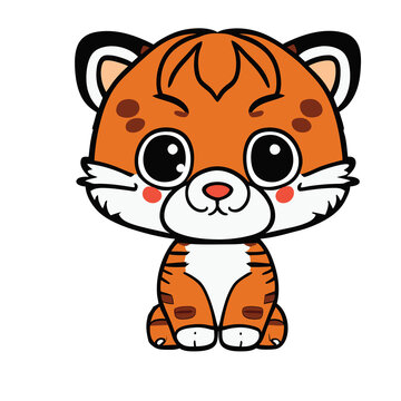 Tiger cartoon. Cute tiger