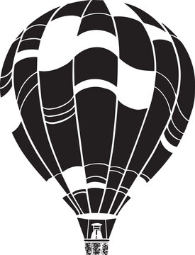 recommend clip art: Vector black hot air balloon flat silhouette style isolated on white background
