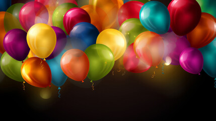 Birthday Party Balloon Background. Illustration AI Generative..