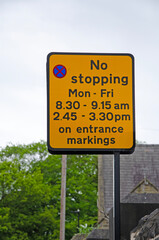 No stopping sign and times