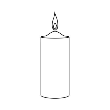 recommend clip art: Icon of a burning wax candle on a white background.
