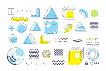 Mega set of design elements. 
Vector abstract geometric lines and graphic shapes