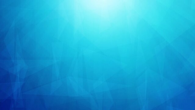 Abstract blue background with moving and rotating triangle shapes geometric forms 4k timelapse