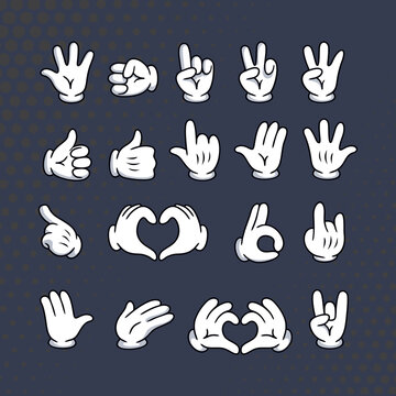 Stylized cartoon hands in a set for your character
