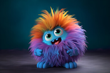Fototapeta premium colourful funny furry creature