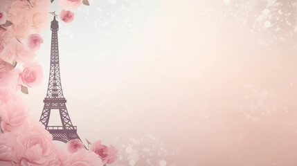 Fototapeta na wymiar Paris romantic background. Illustration AI Generative