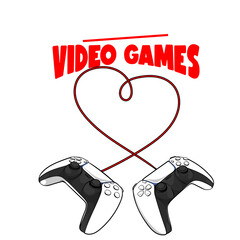 LOVE GAMER TSHIRT DESIGN TRANSPARENT READY TO PRINT