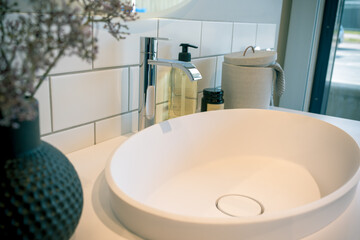 white stylish washbasin