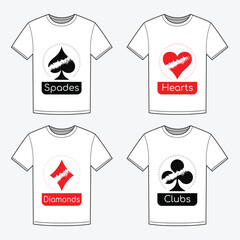 Symbols of Playing cards on Shirts vector