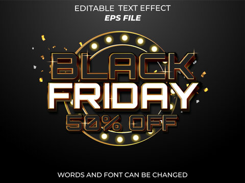 Black Friday Text Effect, Font Editable, Typography, 3d Text. Vector Template