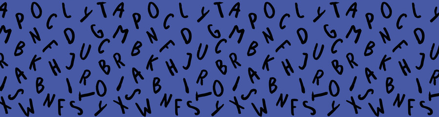 template with the image of keyboard symbols. set of letters. Surface template. purple blue background. Horizontal image. Banner for insertion into site.