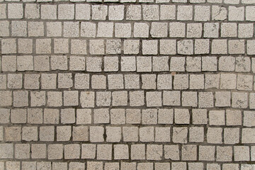 Texture of stone gray mosaic for paths and garden