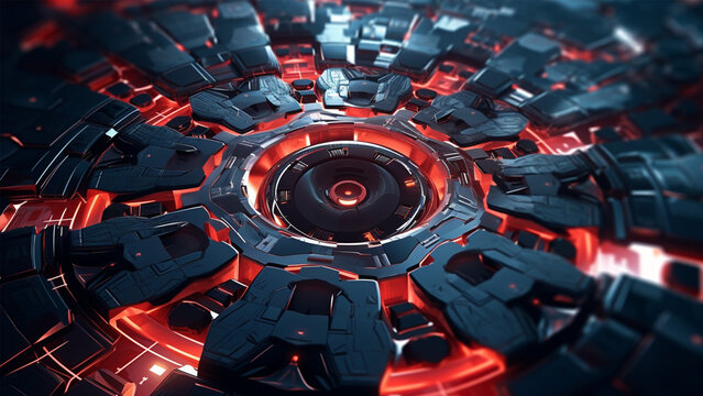 Concept of future technology Artificial intelligence AI Digital 5G Industry Internet things networking world tech  machine learning neon hologram quantum computer