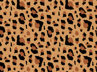 Seamless Leopard pattern. Abstract geometric textured in brown. Leopard skin pattern, animal leather background. Modern vector For wallpaper, wrapping paper, textile, scrapbooking. Wild exotic print.