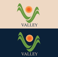 valley logo vector, mountains eps 10