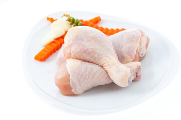 Raw chicken leg meat ingredient to cook 