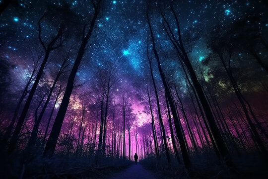 Purple night, AI generated image