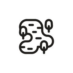 lake icon vector. linear style sign for mobile concept and web design. lake symbol illustration. pixel vector graphics - vector.