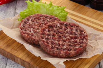 Raw burger cutlet