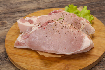 Raw pork meat steak for grill