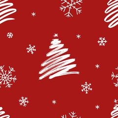 1 christmas tree snowflakes christmas seamless pattern