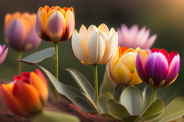 pink and yellow tulip