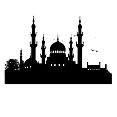 silhouette of mosque