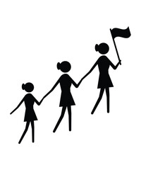 girl hold flag icon, vector best flat icon.