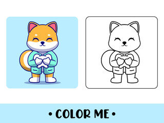 Coloring book dog doctor. Cute cartoon character. education for kids