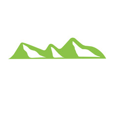 flat style green mountain illustration