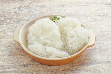 Glass asian noodles in the bowl