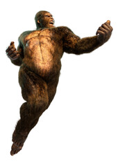 3D Rendering Sasquatch on White