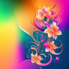 Fototapeta premium Abstract Floral Design, Generative AI Illustration