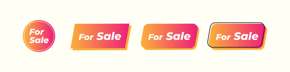 for sale vector tag template with gradient color. For business,  sale, buy, purchase or any event offer.