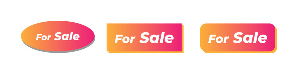 for sale vector tag template with gradient color. For business,  sale, buy, purchase or any event offer.