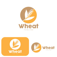 Rice Logo, Farm Wheat Logo Design, Vector Wheat Rice Icon Template Illustration