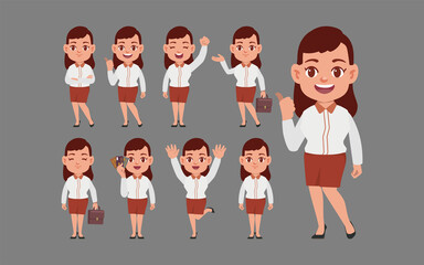 Set of people with different poses