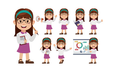 Set of people with different poses