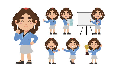 Set of people with different poses