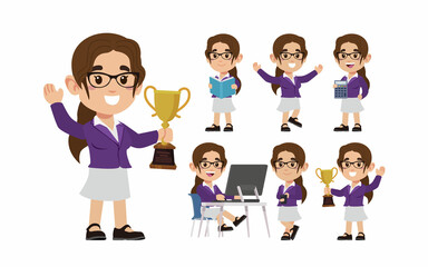 Set of people with different poses