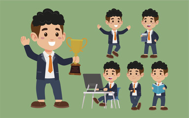 Set of people with different poses