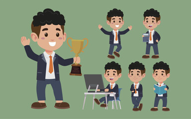 Set of people with different poses