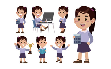 Fototapeta premium Set of people with different poses