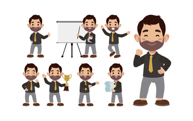 Set of people with different poses